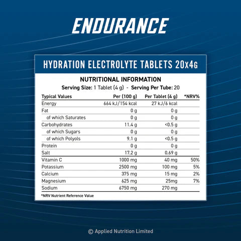 Endurance Hydration Electrolyte 20 Tabs