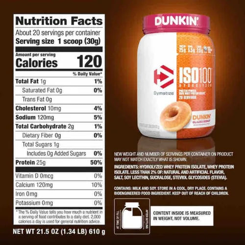 ISO 100 Dunkin 1.34Lb Edición Limitada