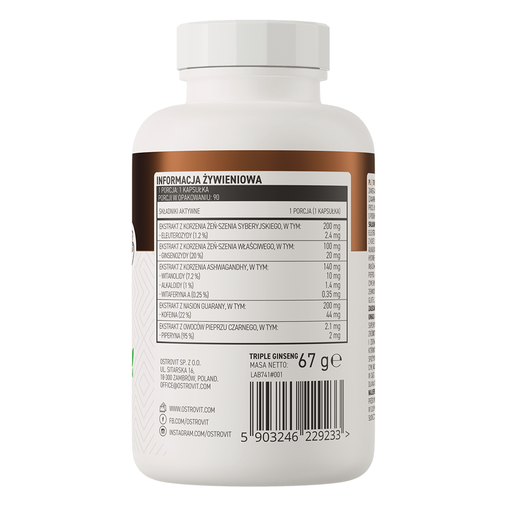 OstroVit Triple Ginseng VEGE 90 capsules