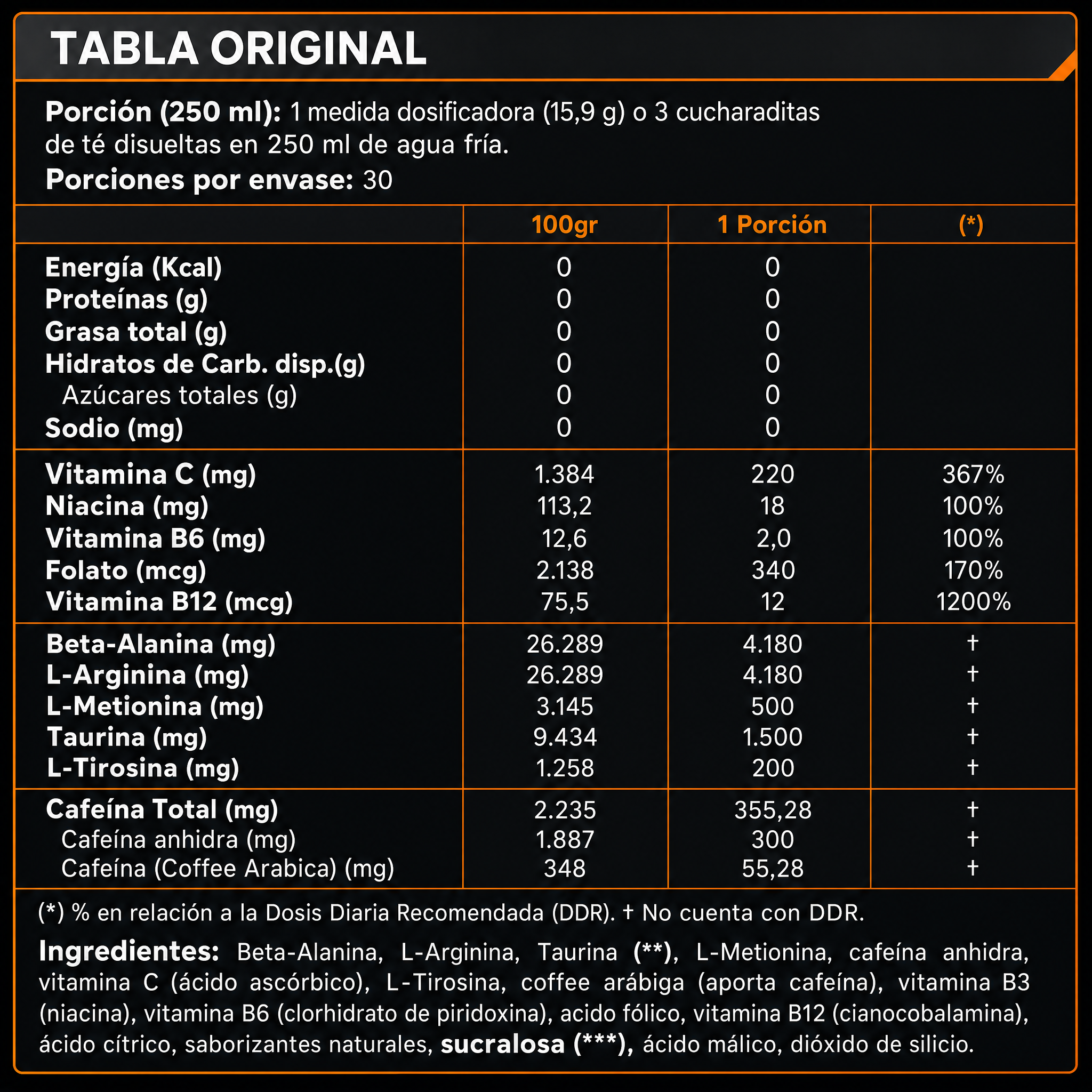 OUTRAGE PREWORKOUT 500 GR