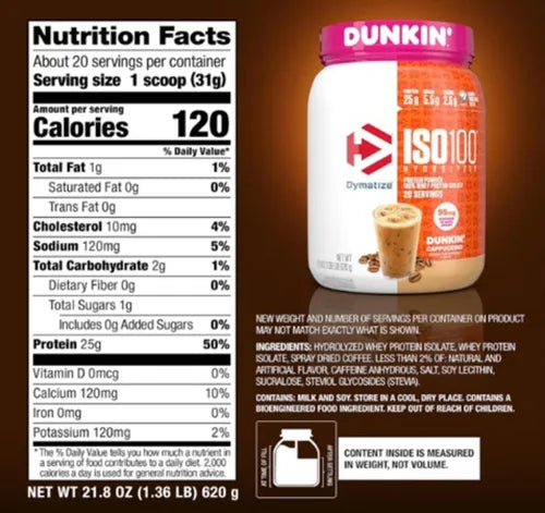 ISO 100 Dunkin 1.34Lb Edición Limitada